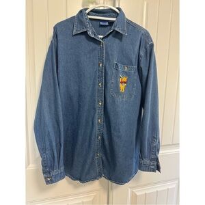 Vintage Disney Pooh Blue Denim Shirt